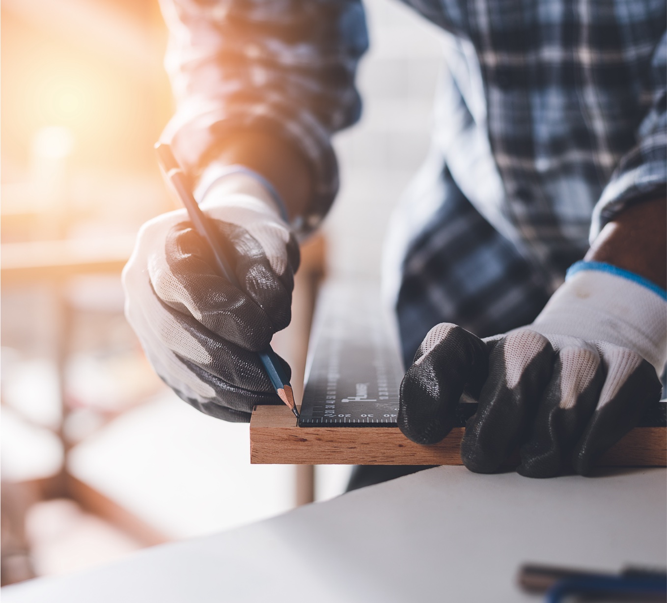 Custom home builder reviewing plans
